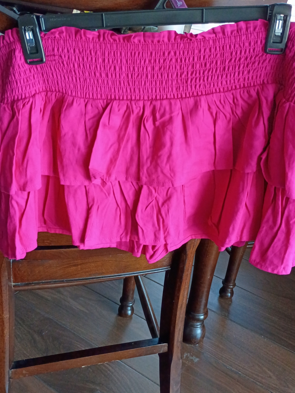 No Boundaries Bright Pink Smocked Ruffle Skirt - Picture 2 of 3